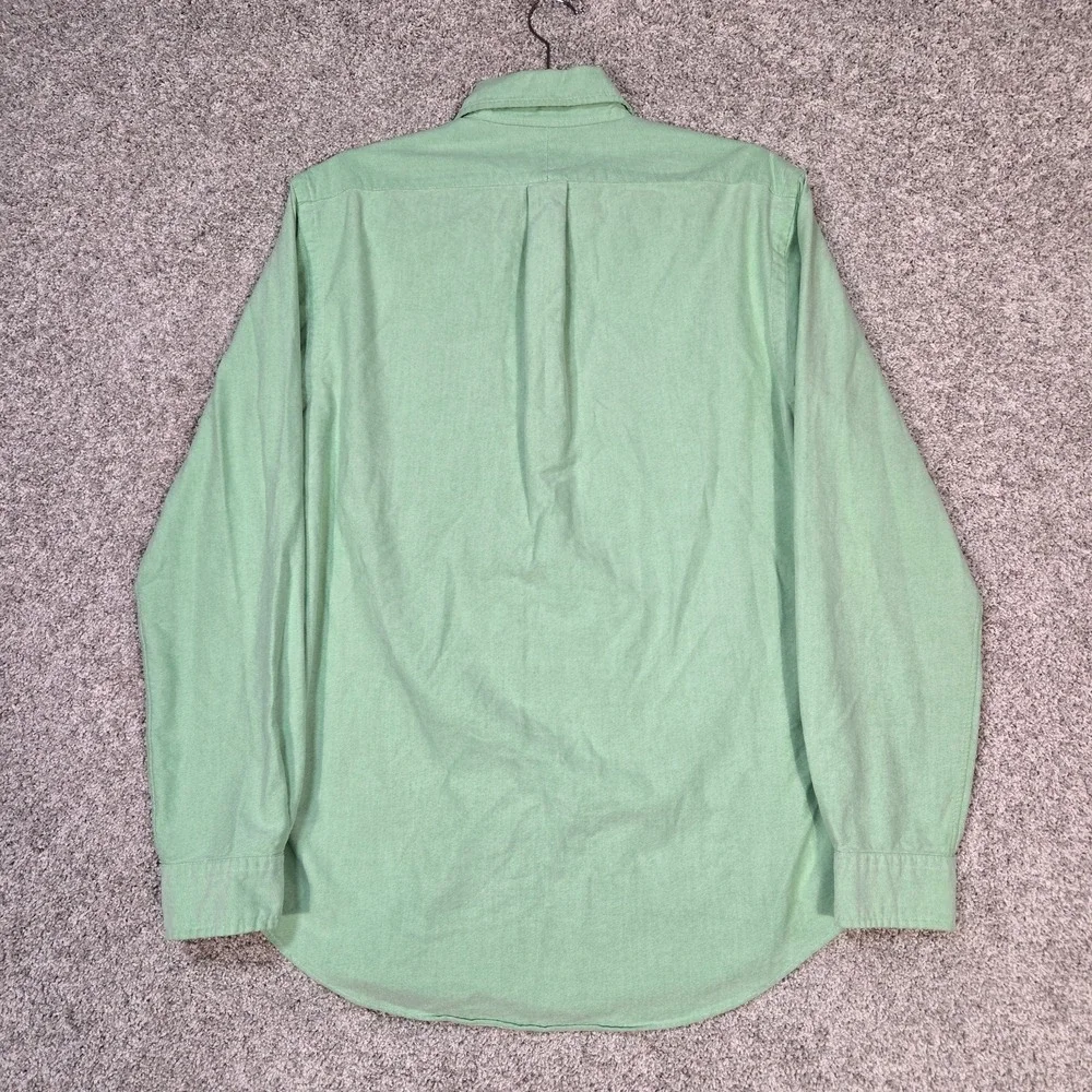 Ralph Lauren Shirt Mens Medium Green Chambray Oxford Long Sleeve Button Down
